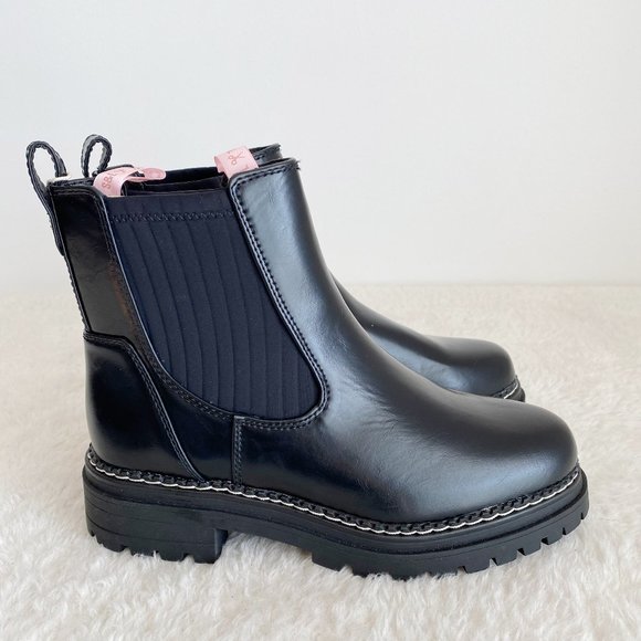 Sam&Libby Women's Skylar Pull-on Bootie, Black Leather, Size 7.5 / 9 - Picture 3 of 9